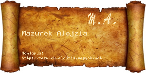 Mazurek Alojzia névjegykártya
